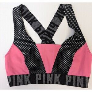 Victoria’s Secret PINK Crop Haut Court Pink Women’s Medium Pink Black Polka Dot